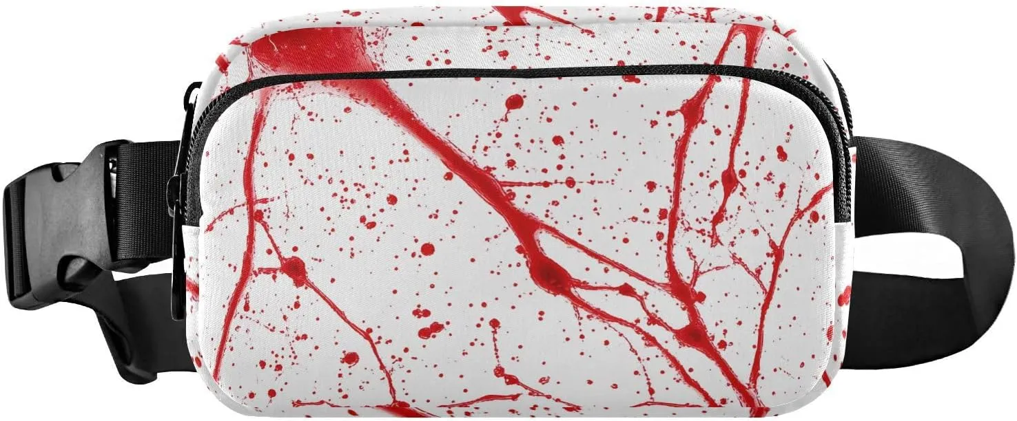 Red Fluid Fanny Pack Water Resistant, Women Men Waist Pack Sling Bag Purse for Travel Hiking