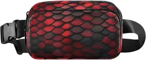 Red Scales Fanny Pack for Travel Hiking Water Resistant Waist Pack Sling Bag Purse for Women Men