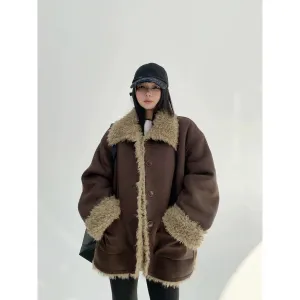 Retro Fur-Trimmed Cotton Jacket
