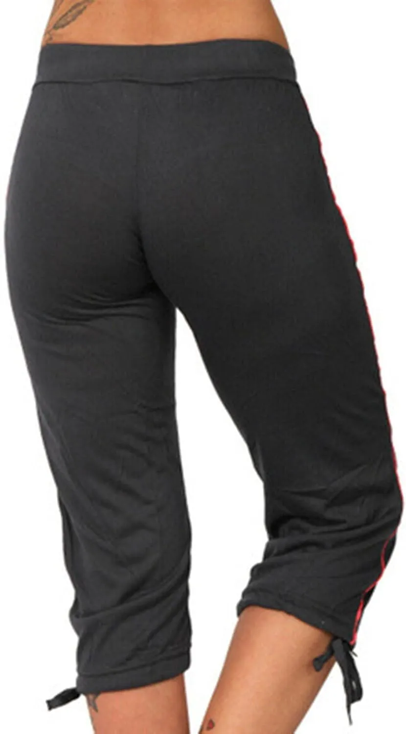 RKSTN Womens Capris for Summer 2025 Casual Yoga Gym Capri Leggings with Drawstring Shorts High Waisted Cropped Beach Pants
