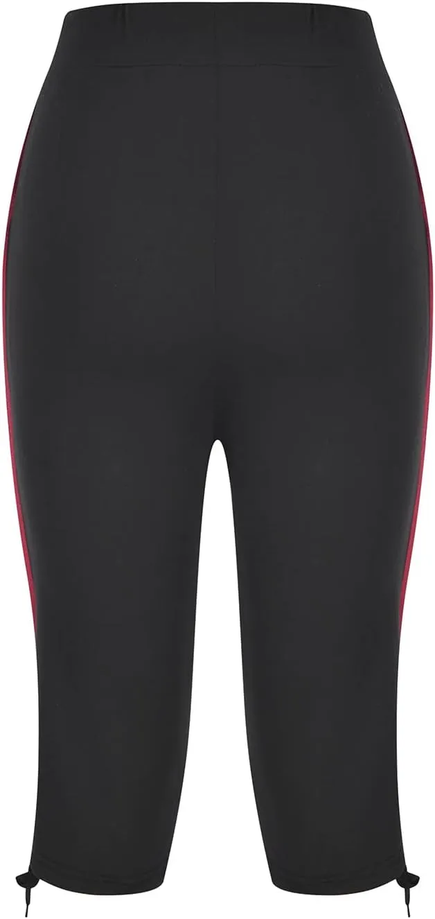 RKSTN Womens Capris for Summer 2025 Casual Yoga Gym Capri Leggings with Drawstring Shorts High Waisted Cropped Beach Pants