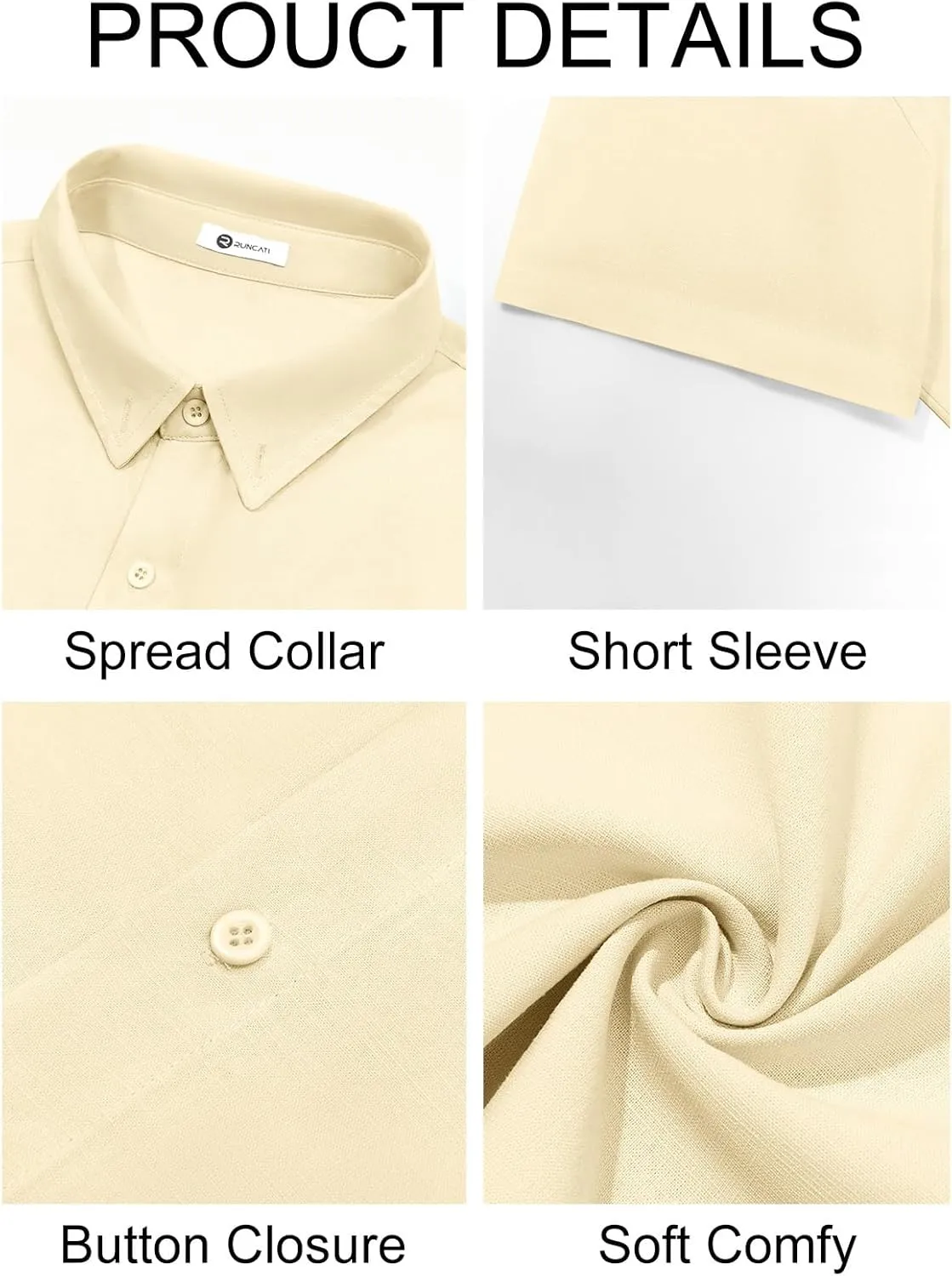 Runcati Mens Button Down Linen Shirts Short Sleeve Casual Collared Summer Beach Untucked Tops