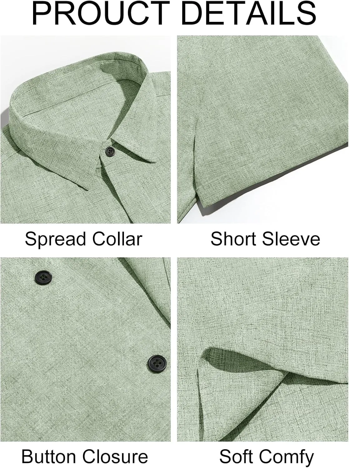 Runcati Mens Short Sleeve Linen Shirts Button Down Casual Texture Summer Beach Wedding Tops