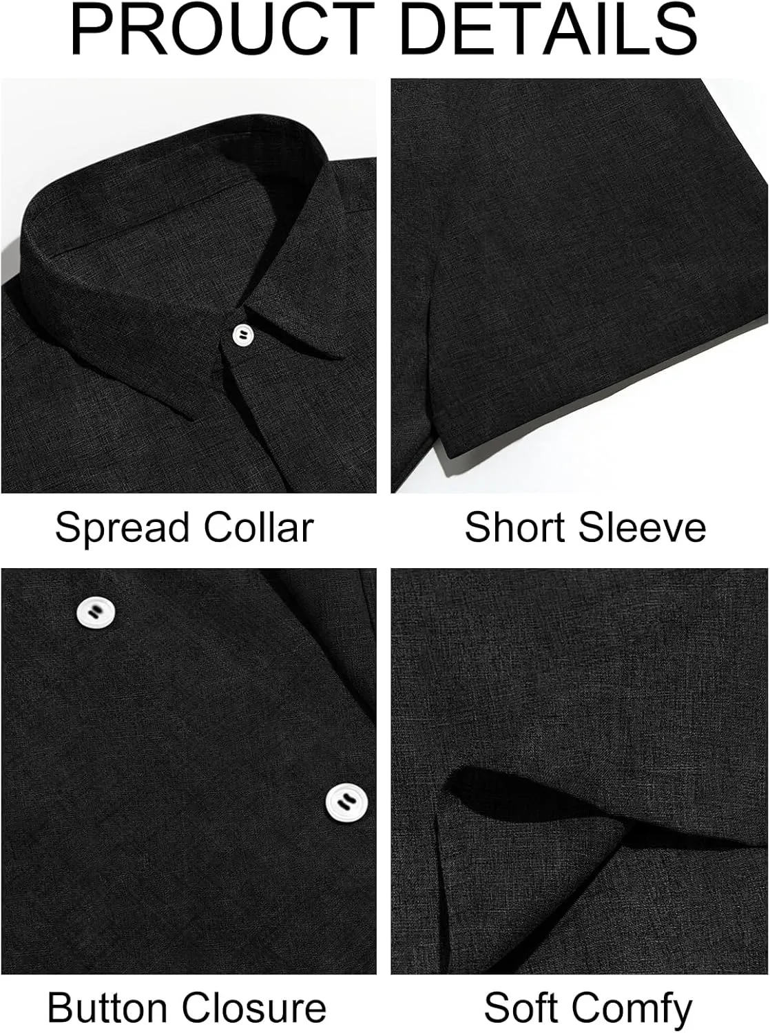 Runcati Mens Short Sleeve Linen Shirts Button Down Casual Texture Summer Beach Wedding Tops