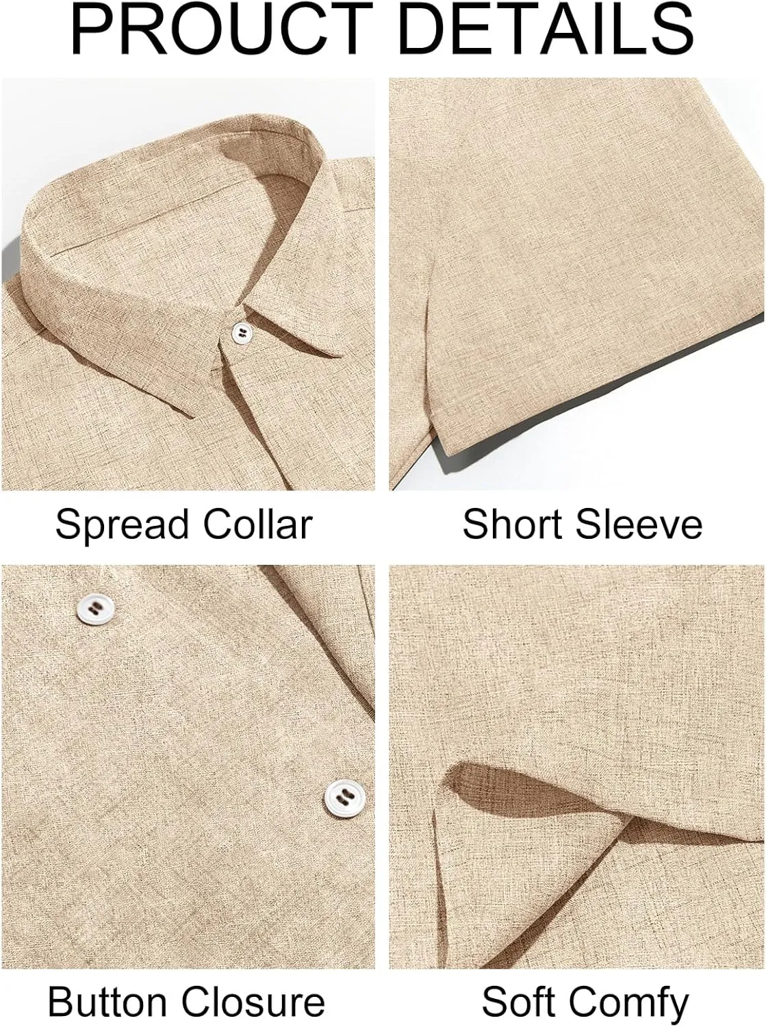 Runcati Mens Short Sleeve Linen Shirts Button Down Casual Texture Summer Beach Wedding Tops