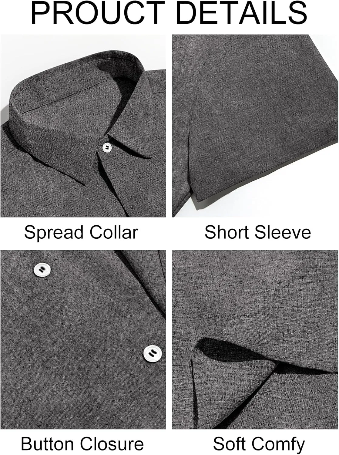 Runcati Mens Short Sleeve Linen Shirts Button Down Casual Texture Summer Beach Wedding Tops