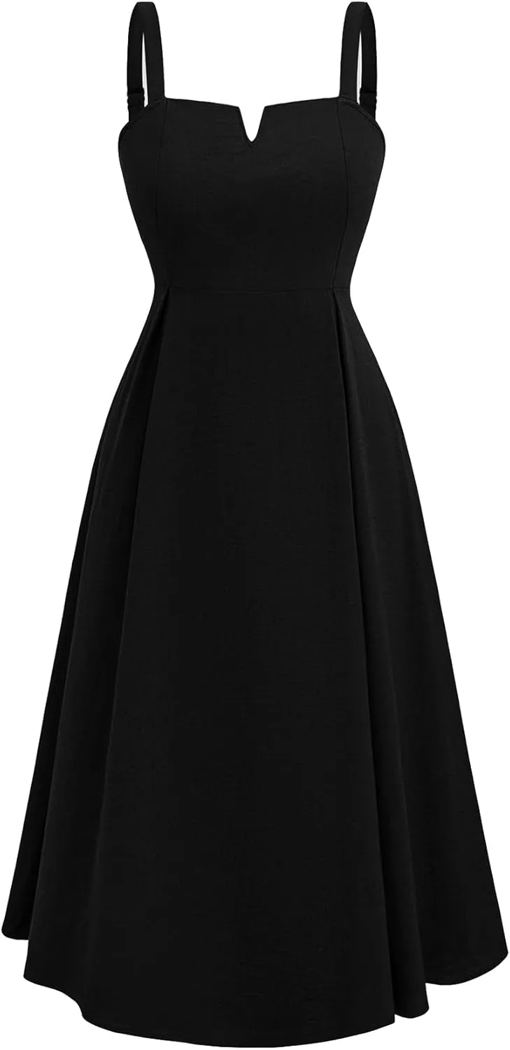 RWJ Women's Plus Size Dresses with Pockets V-Neck Sleeveless Maxi Dress for Wedding Guest Dress Formal Cocktail