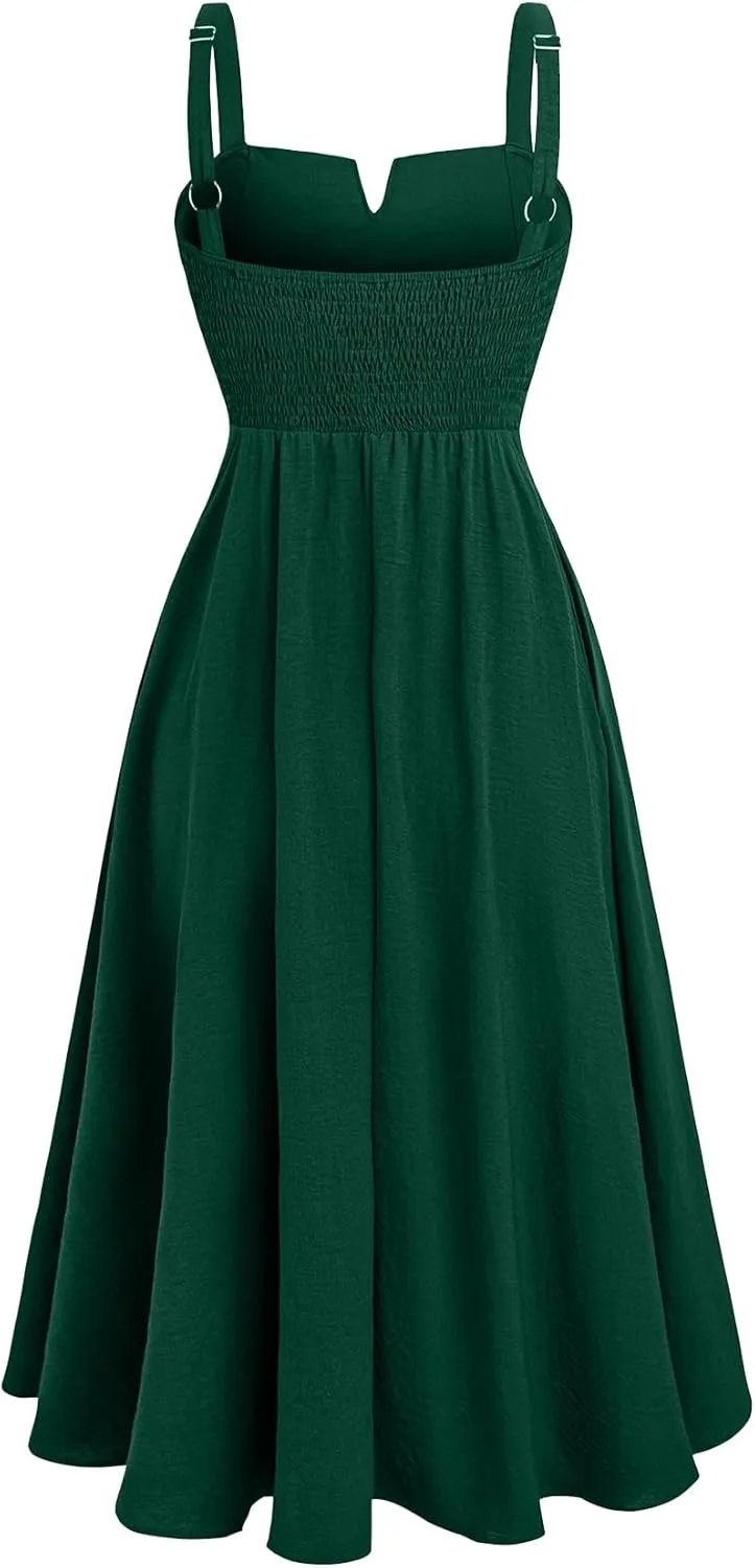 RWJ Women's Plus Size Dresses with Pockets V-Neck Sleeveless Maxi Dress for Wedding Guest Dress Formal Cocktail