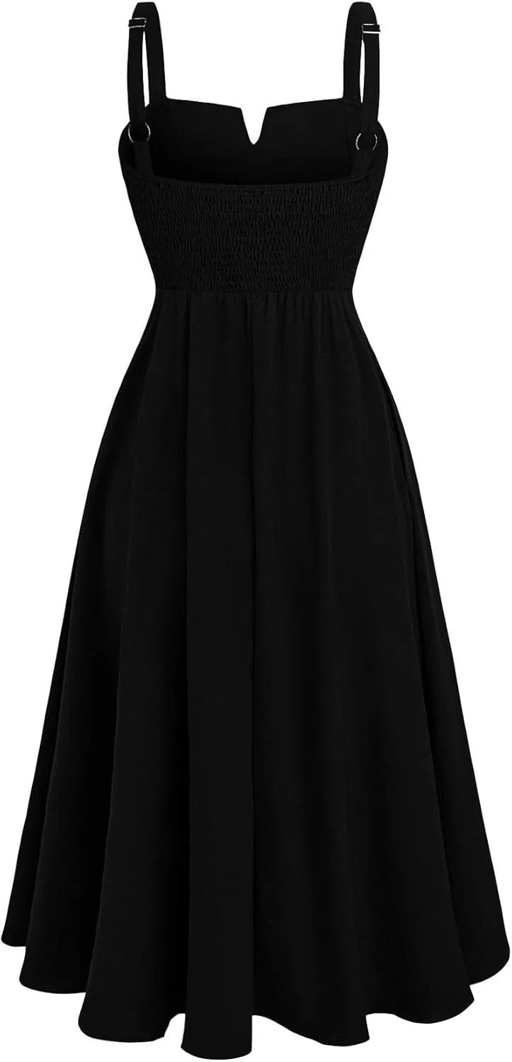 RWJ Women's Plus Size Dresses with Pockets V-Neck Sleeveless Maxi Dress for Wedding Guest Dress Formal Cocktail