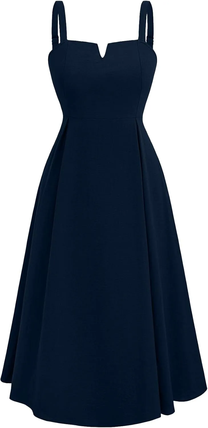 RWJ Women's Plus Size Dresses with Pockets V-Neck Sleeveless Maxi Dress for Wedding Guest Dress Formal Cocktail