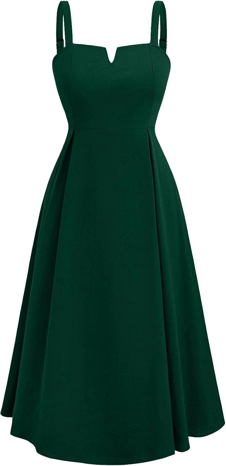 RWJ Women's Plus Size Dresses with Pockets V-Neck Sleeveless Maxi Dress for Wedding Guest Dress Formal Cocktail