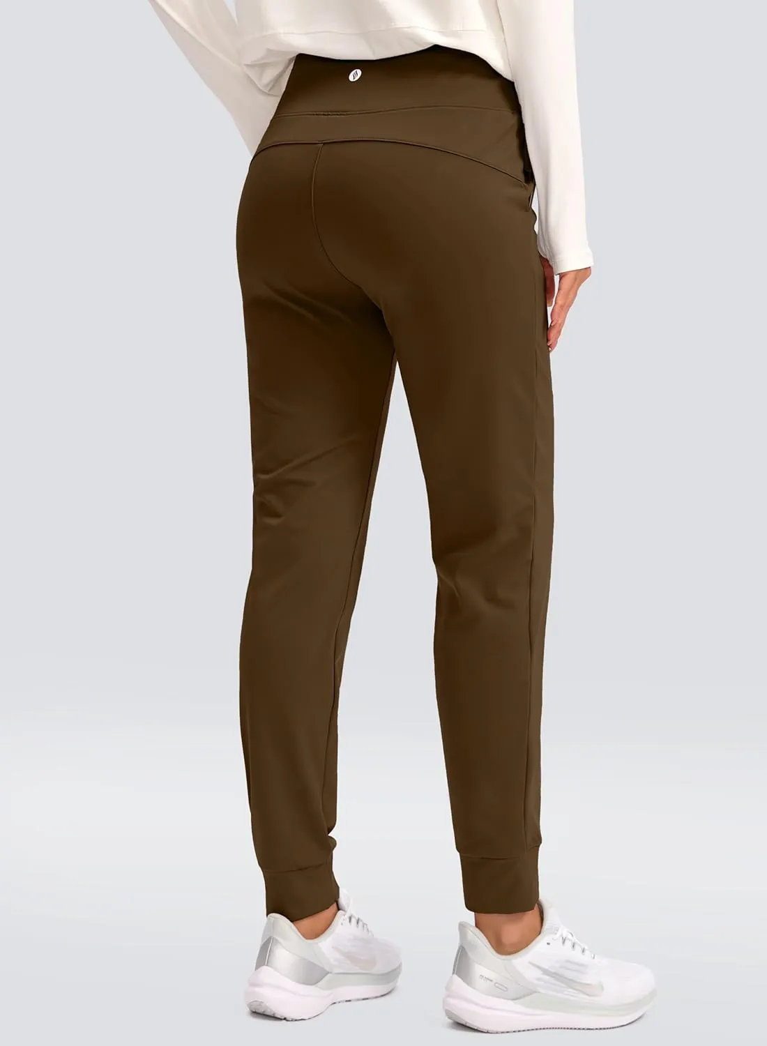 SANTINY Women's Fleece Lined Joggers Water Resistant High Waisted Thermal Sweatpants Winter Pants Hiking Running Pockets