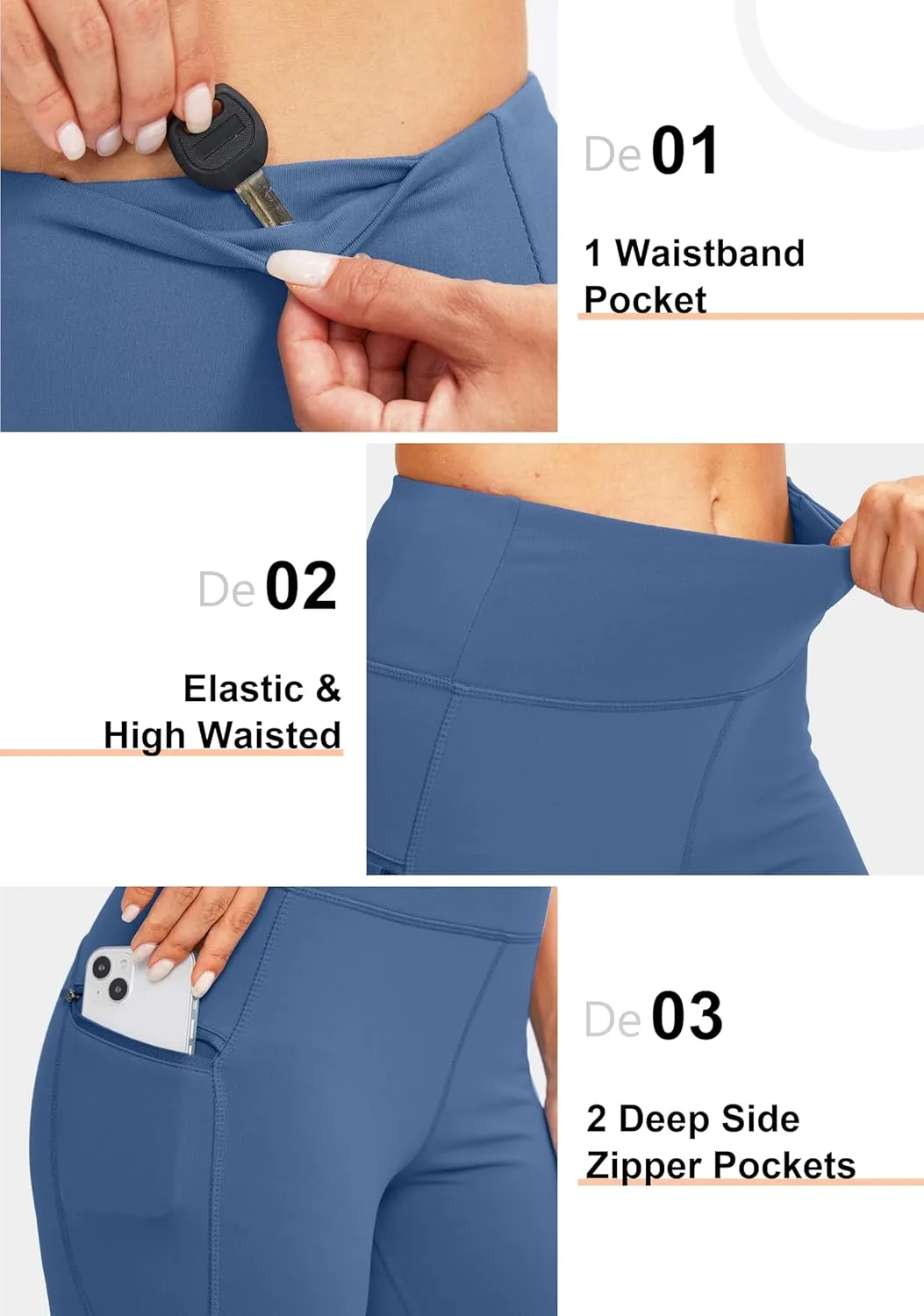 SANTINY Women's Fleece Lined Winter Leggings Water Resistant High Waisted Thermal Hiking Running Warm Pants Women Pockets