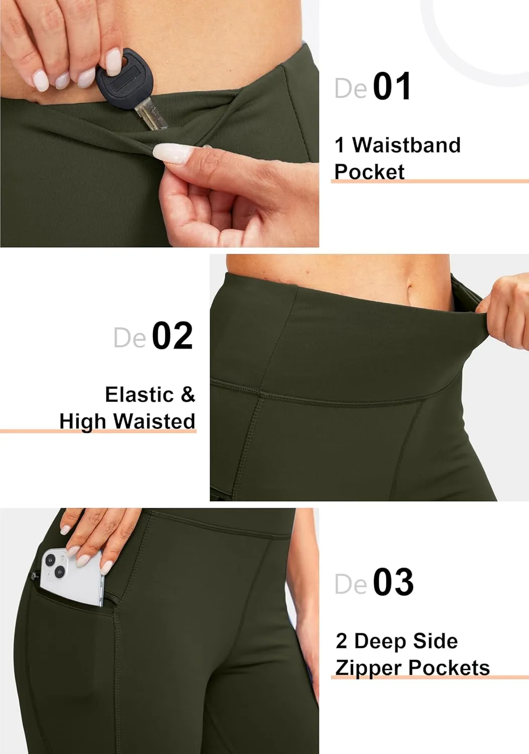 SANTINY Women's Fleece Lined Winter Leggings Water Resistant High Waisted Thermal Hiking Running Warm Pants Women Pockets
