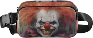Scary Clown Fanny Pack for Travel Hiking Water Resistant Waist Pack Sling Bag Purse for Women Men