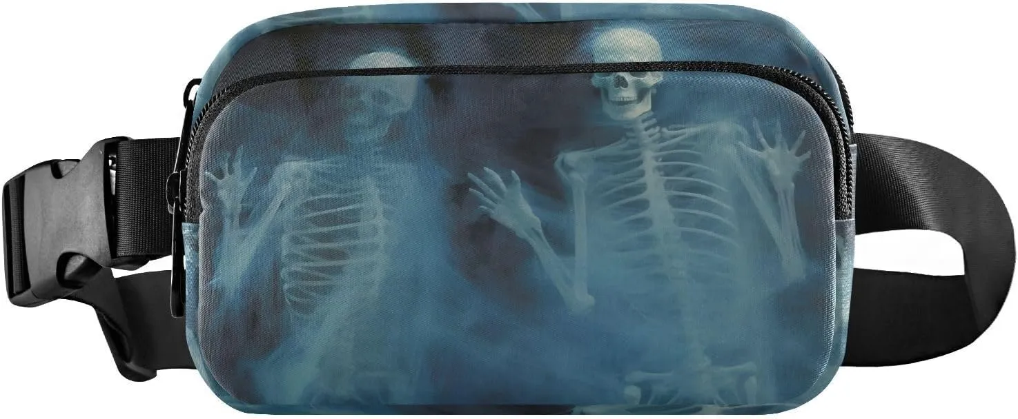 Scary Skeletons Fanny Pack for Travel Hiking Water Resistant Waist Pack Sling Bag Purse for Women Men