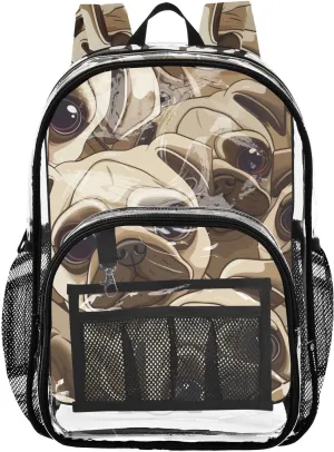 senya Transparent School Bag Big Eyed Dogs Travel Backpack With Water-Resistant PVC Plastic Clear Bagpack