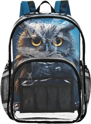 senya Transparent School Bag Cute Owl Cub Travel Backpack With Water-Resistant PVC Plastic Clear Bagpack