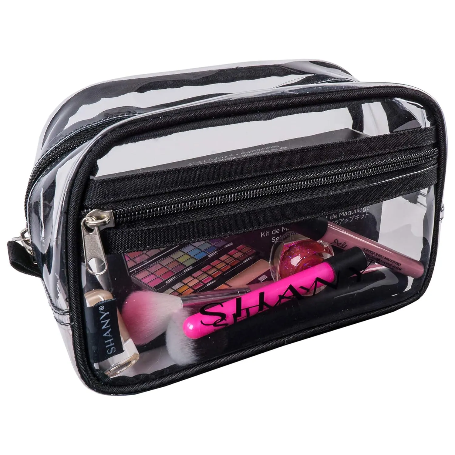 SHANY Clear Toiletry Makeup Carry-On Pouch with Zippered Compartment  Water-Resistant and Nontoxic Travel Organizer Bag