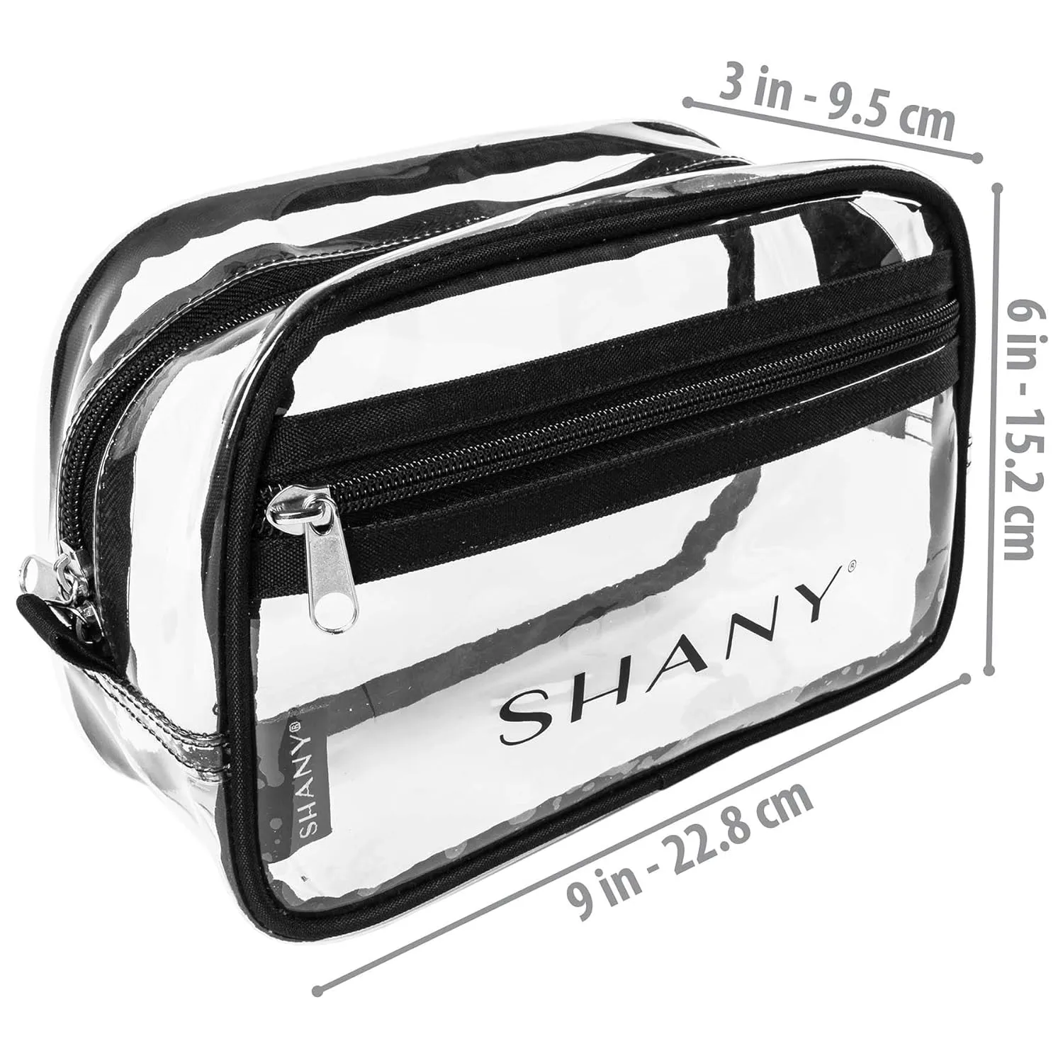 SHANY Clear Toiletry Makeup Carry-On Pouch with Zippered Compartment  Water-Resistant and Nontoxic Travel Organizer Bag