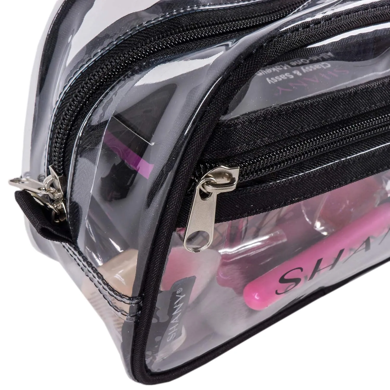 SHANY Clear Toiletry Makeup Carry-On Pouch with Zippered Compartment  Water-Resistant and Nontoxic Travel Organizer Bag