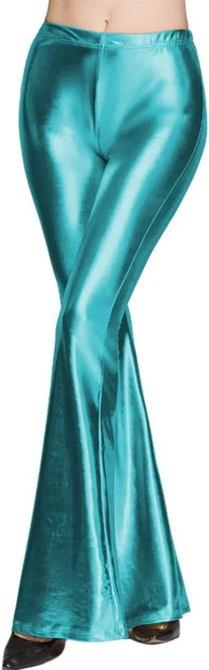 SIAEAMRG Womens Shinny Metallic Sequins High Waist Stretchy Bell Bottom Flared Pants, Wet Look Pants Club Wear