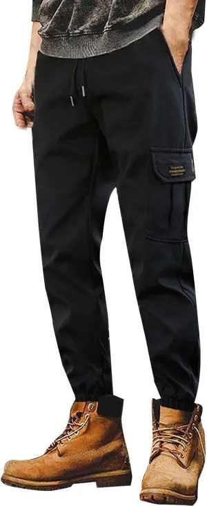 Silver Jeans for Men Mens Joggers Cargo Pants Fashion Casual Sweatpants Work Pants Drawstring Loose Trousers Pockets