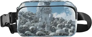 Skulls Astronaut Fanny Packs for Women Men, Water Resistant Waist Pack Sling Bag Purse for Travel Hiking