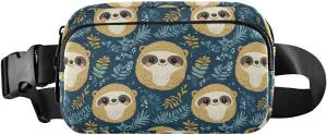 Sloth Ball Fanny Pack Water Resistant, Women Men Waist Pack Sling Bag Purse for Travel Hiking