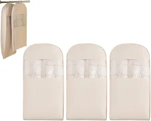 Space Saving Hanging Garment Bag, Closet Organizer Storage Bags, Dust Cover Clothes Bags for Down Coat (3pcs M)