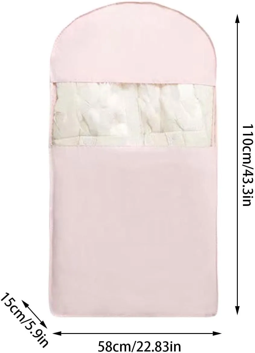 Space Saving Hanging Garment Bag, Self-Compression Space Saver Closet Organizers with 2-Way Zipper, Dustproof Clothes Cover for Down Coats Jackets, Dust Cover Bags Travel Organizer for Suit (Beige, M)