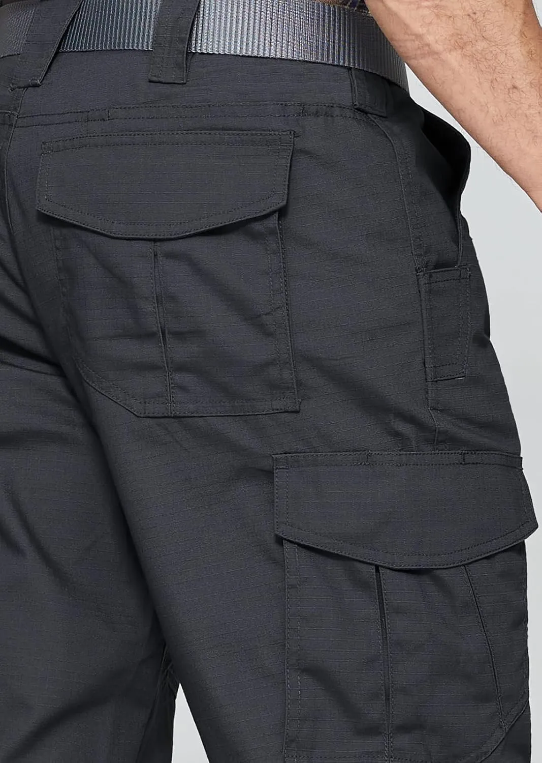 SPOSULEI Mens Tactical Pants Ripstop Cargo Work Pants with 9 Pockets Water Resistant Breathable Hiking Construction Pants