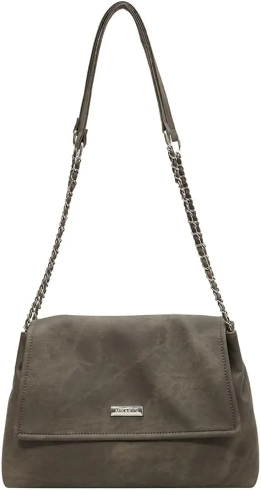 Suede Bag Vegan Leather Soft Shoulder Hobo Handbag