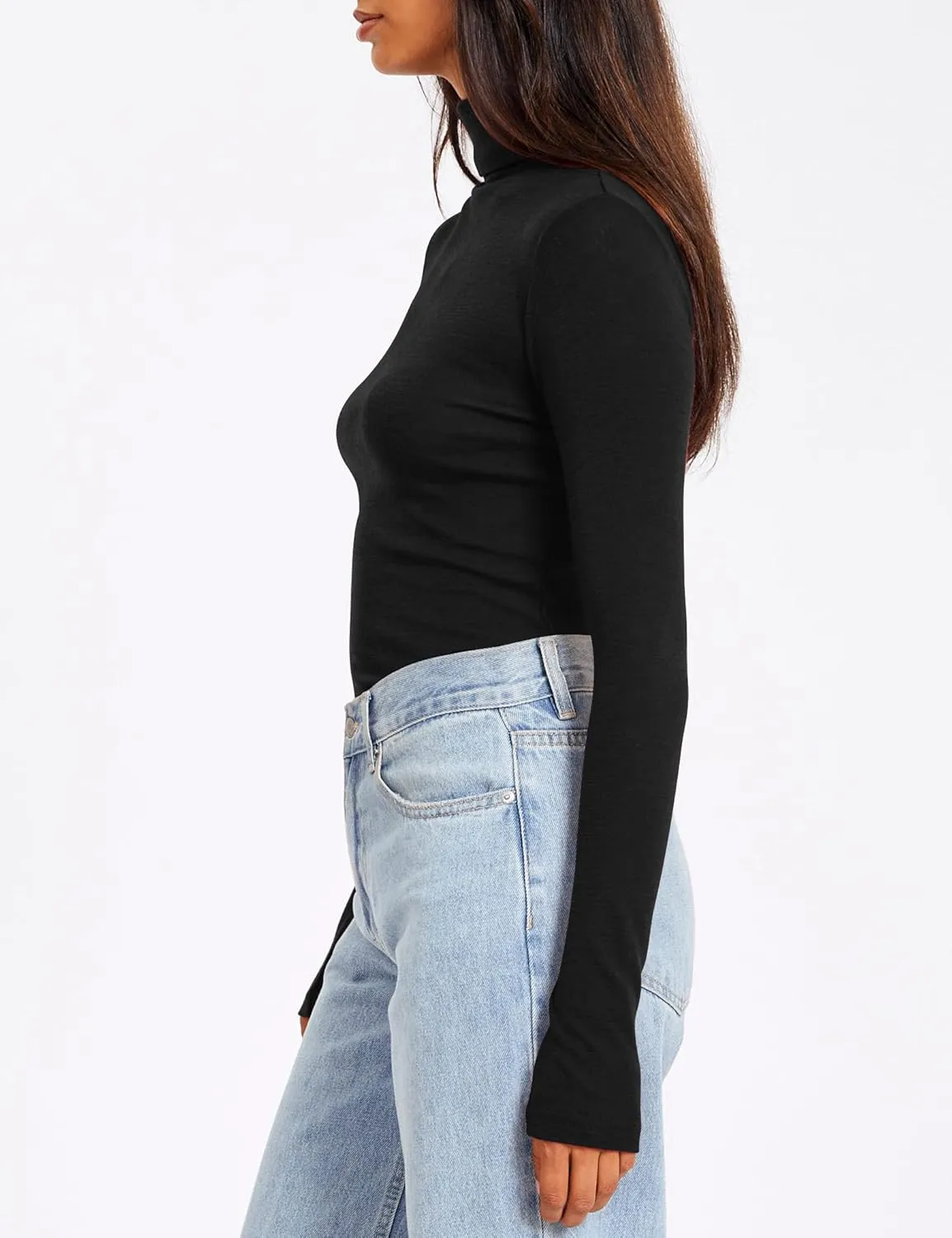 SUNBS Womens 3 Piece Turtleneck Long Sleeve Shirts Mock Neck Fall Fashion 2025 Slim Fit Winter Thermal Underwear Tops
