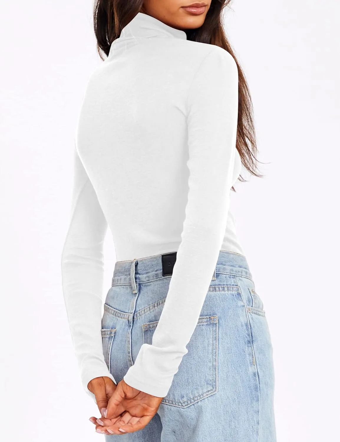 SUNBS Womens 3 Piece Turtleneck Long Sleeve Shirts Mock Neck Fall Fashion 2025 Slim Fit Winter Thermal Underwear Tops