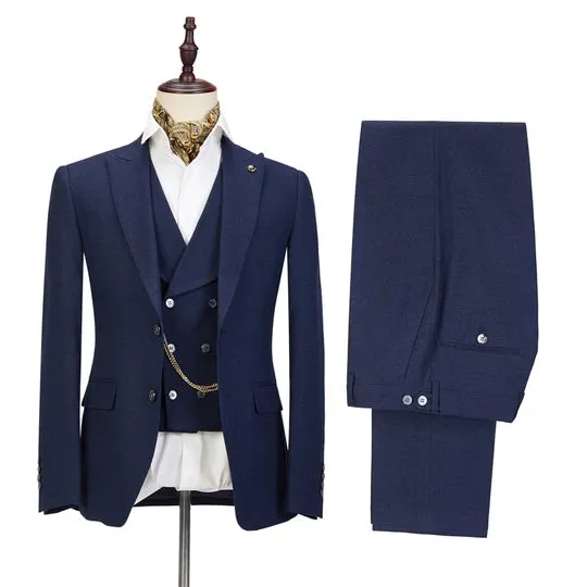 Suzhoufashion Chaz Dusty Pink Peaked Lapel Two Pieces Prom Men Suits