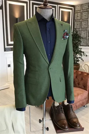 Suzhoufashion Jordan Brown Corduroy Double Breasted Slim Fit Men Suits For Prom