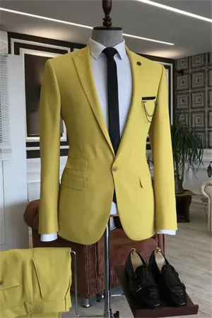 Suzhoufashion Sky Blue Plaid Double Breasted Prom Suits