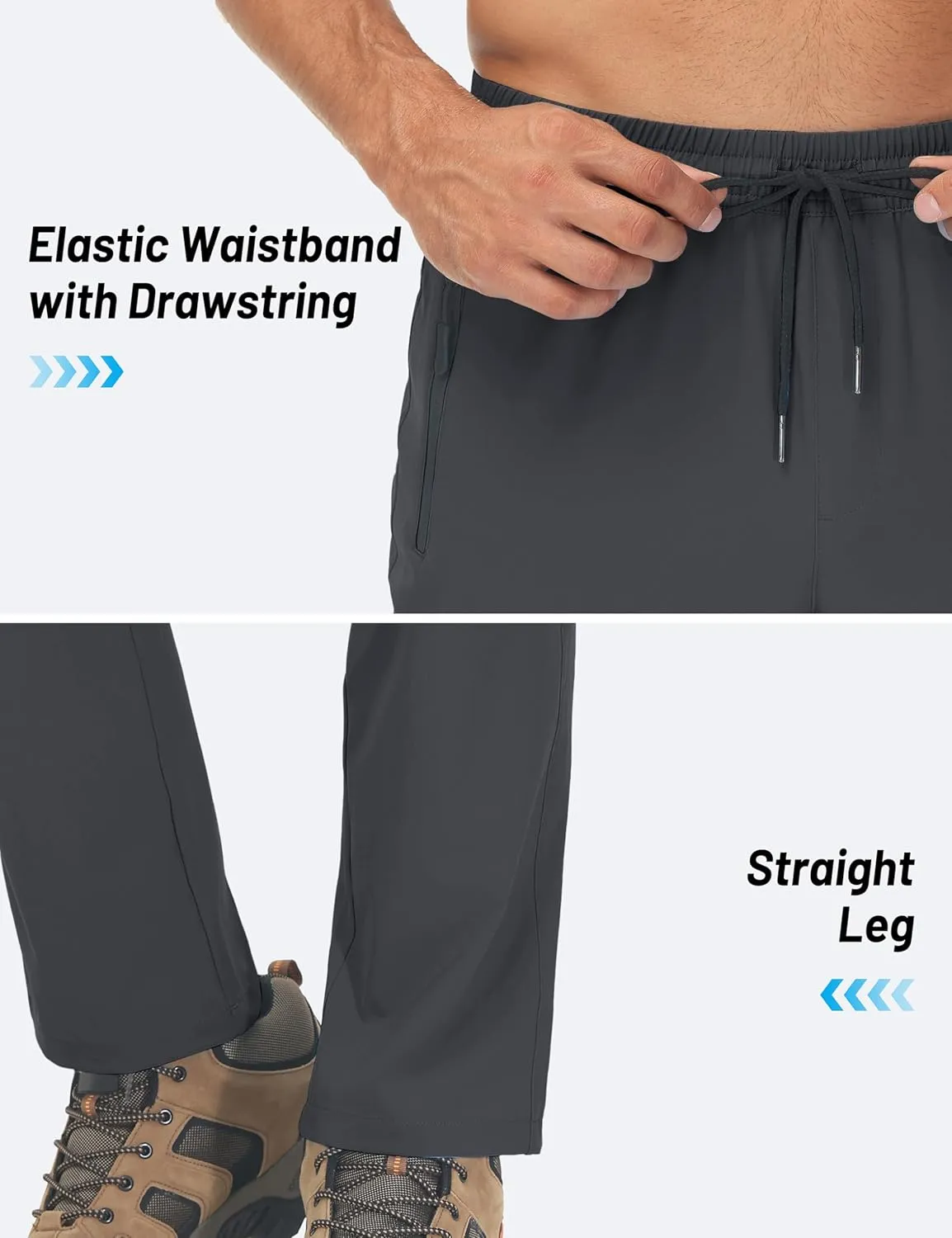 TACVASEN Mens Lightweight Hiking Pants Athletic Casual Quick Dry Stretch Water Resistant Joggers with Pockets Workout Gym