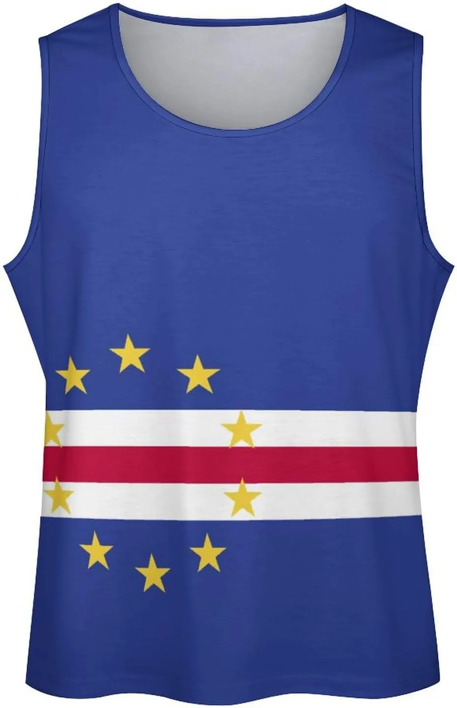 TAIZIYEAH Men's Athletic Sleeveless Shirt Cape Verde Flag Gym Shirts Fitness Running Swim Shirt Workout Tank Tops