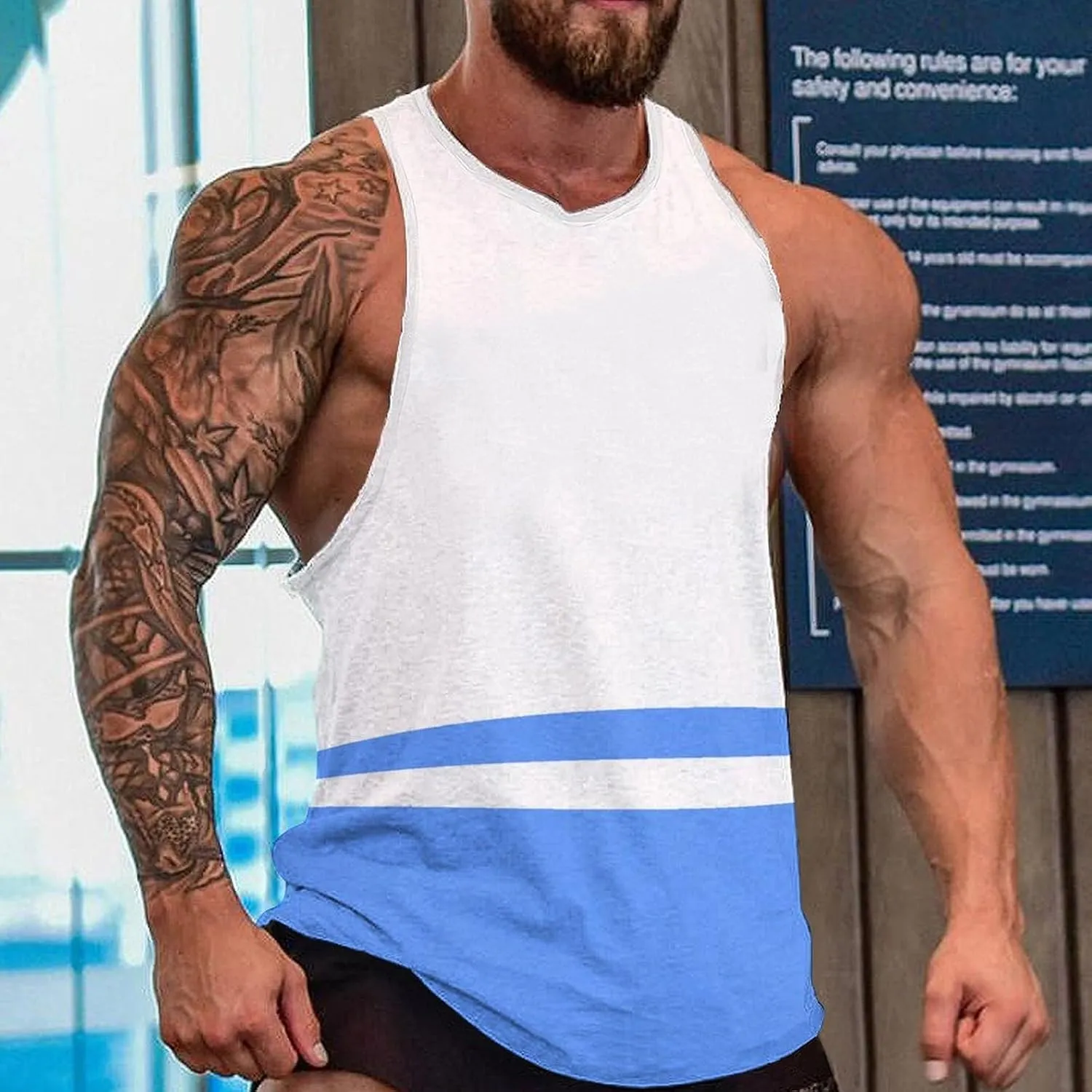 TAIZIYEAH Men's Athletic Sleeveless Shirt Cape Verde Flag Gym Shirts Fitness Running Swim Shirt Workout Tank Tops