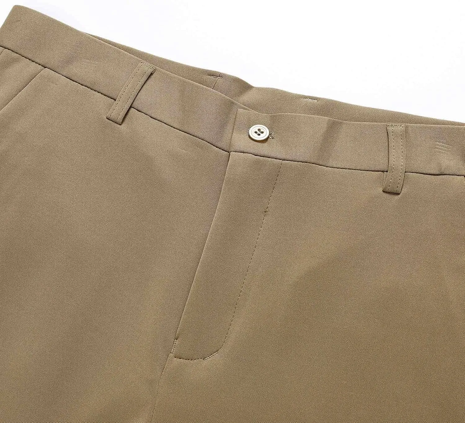 Tall Men's Casual Linen Pants, Summer Elastic Waist Straight Leg Loose Fit Beach Slacks, Business Non Ironing Pants
