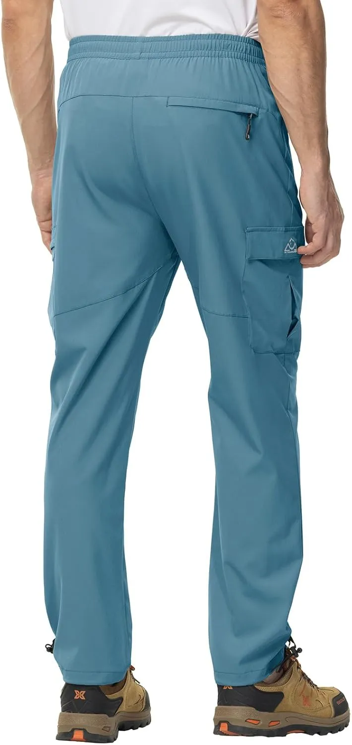 TBMPOY Men's Lightweight Hiking Travel Pants Cargo Pockets Quick Dry Stretch Water Resistant Fishing Outdoor Work