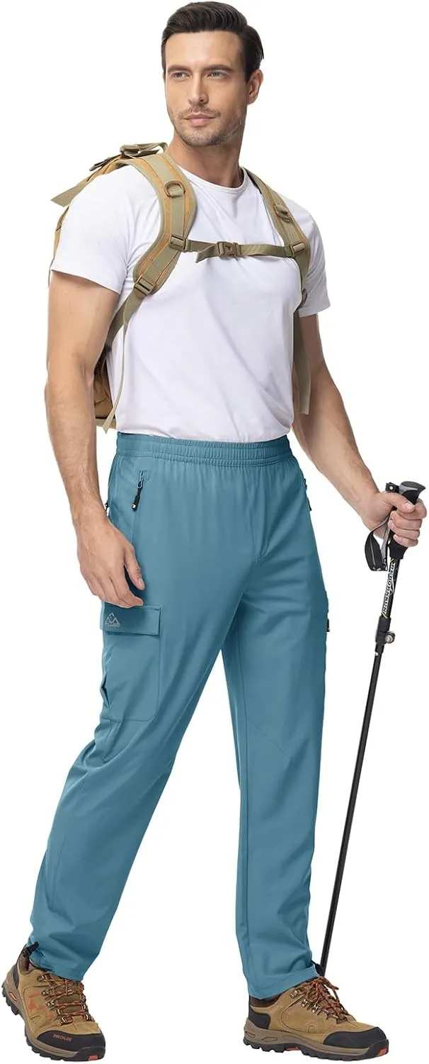 TBMPOY Men's Lightweight Hiking Travel Pants Cargo Pockets Quick Dry Stretch Water Resistant Fishing Outdoor Work