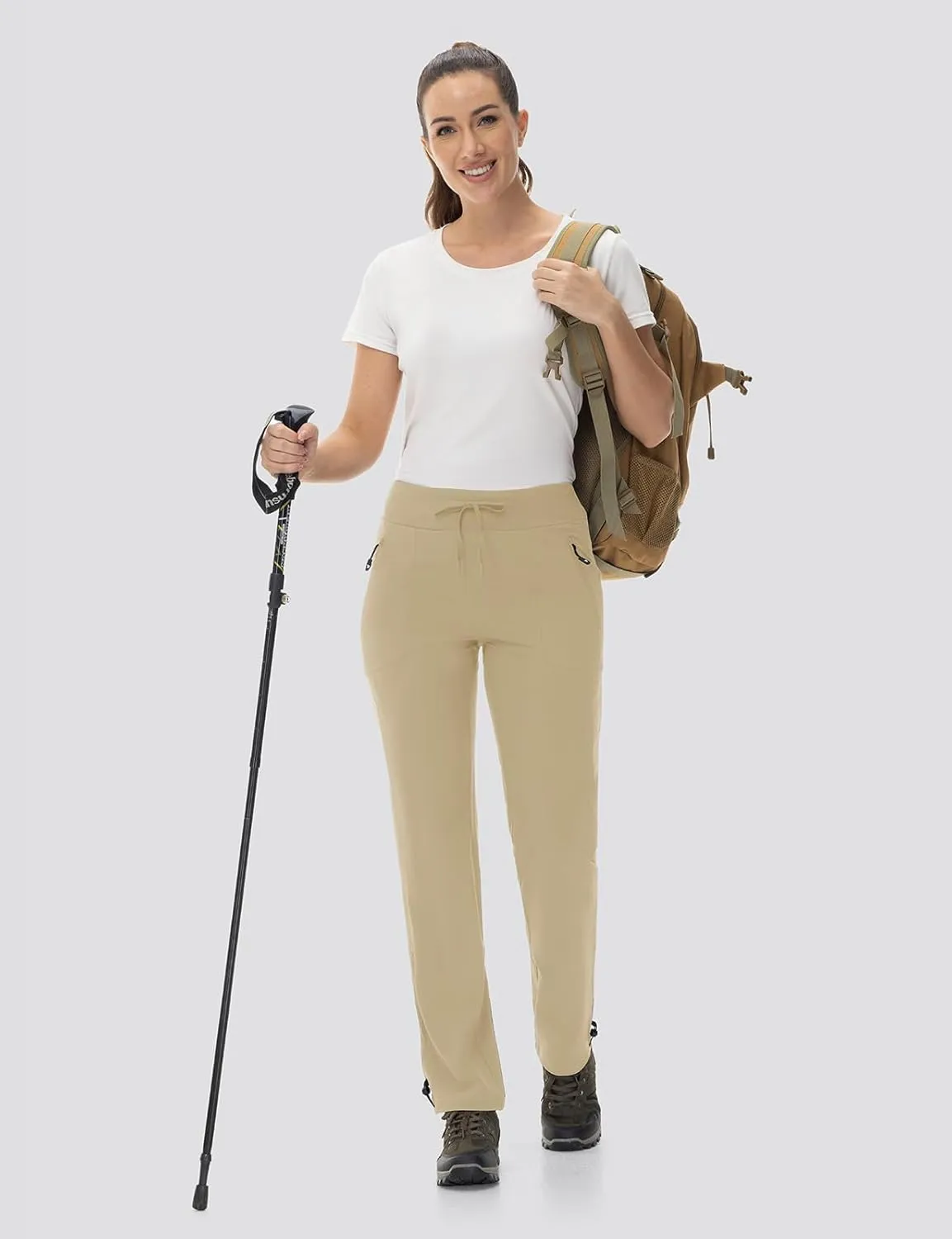 TBMPOY Women's Hiking Pants Lightweight Outdoor Quick Dry Travel Joggers Water Resistant Athletic Pants Zipper Pockets