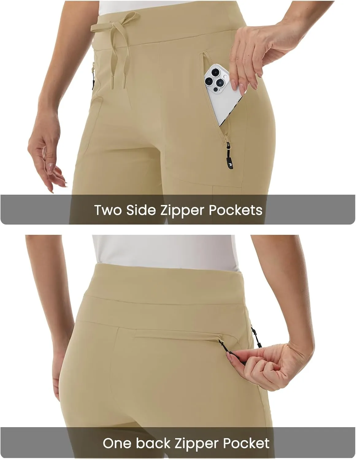 TBMPOY Women's Hiking Pants Lightweight Outdoor Quick Dry Travel Joggers Water Resistant Athletic Pants Zipper Pockets
