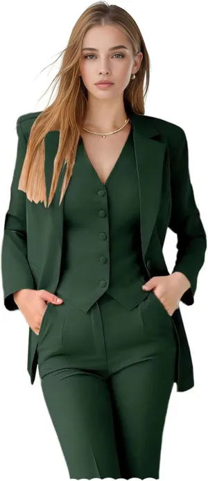 TIANMEI Women Suit 3 Pieces Notch Lapel Business Suits for Women Single Breasted Work Lady Tuxedo Slim Fit Blazer Vest Pants