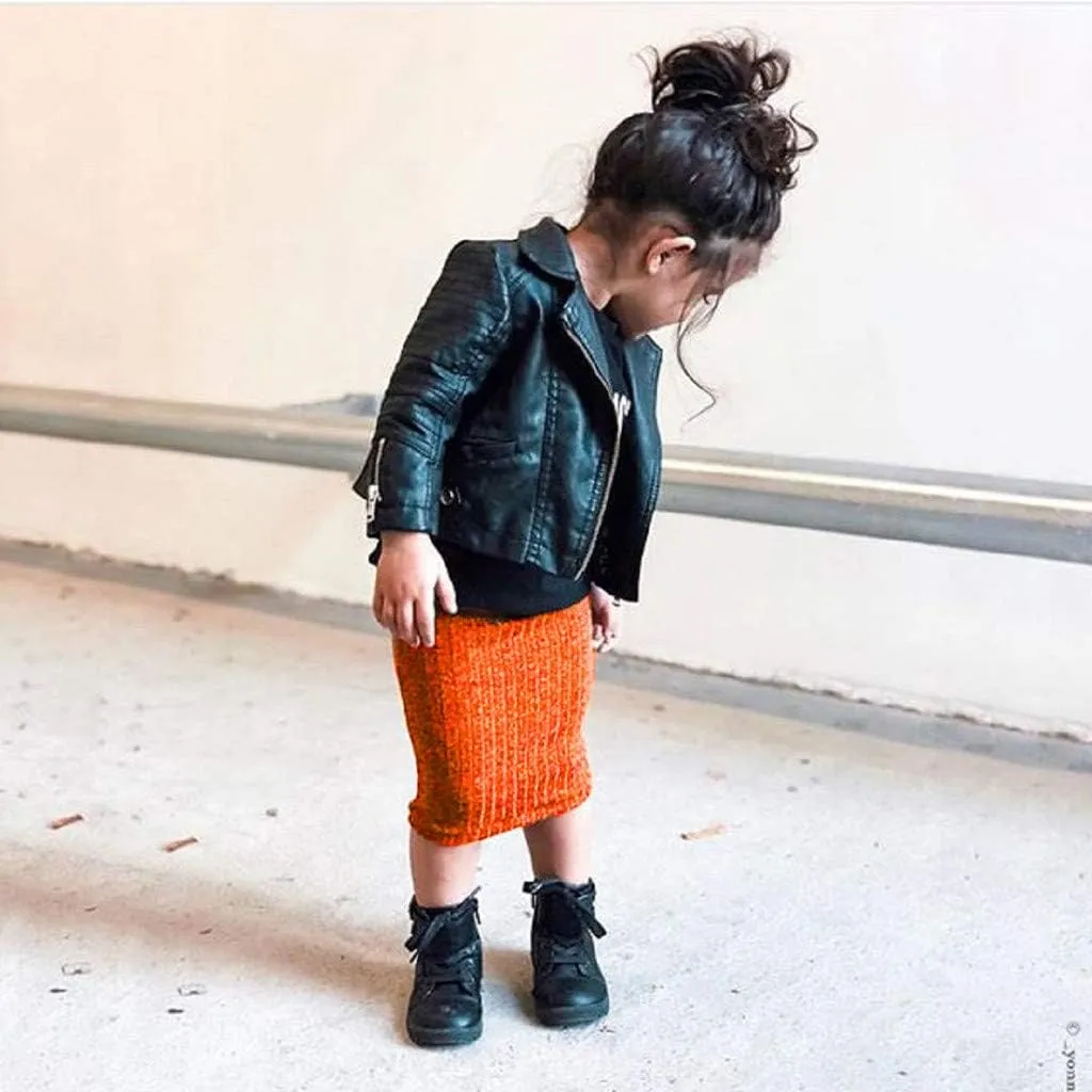 Todder Kids Baby Girls Skirts Summer Slim Pencil Skirts Solid Fashion Knitted Skirt Party Skirt Princess Dress 1-5Y