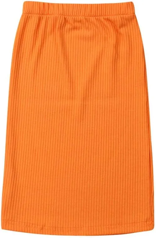 Todder Kids Baby Girls Skirts Summer Slim Pencil Skirts Solid Fashion Knitted Skirt Party Skirt Princess Dress 1-5Y