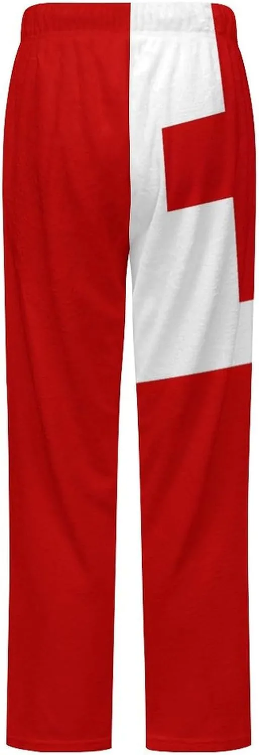 Tonga Tongan Flag Womens Flannel Pajama Pants Long Length Sleep Lounge Pants with Drawstring Belt Loungewear